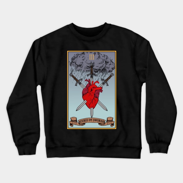 Three of Swords Crewneck Sweatshirt by RavenWake